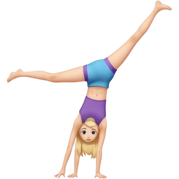 Teenager girl doing handstand  emoji