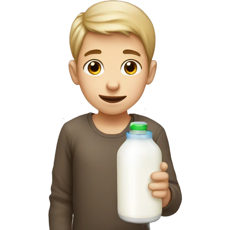 Boy with milk  emoji