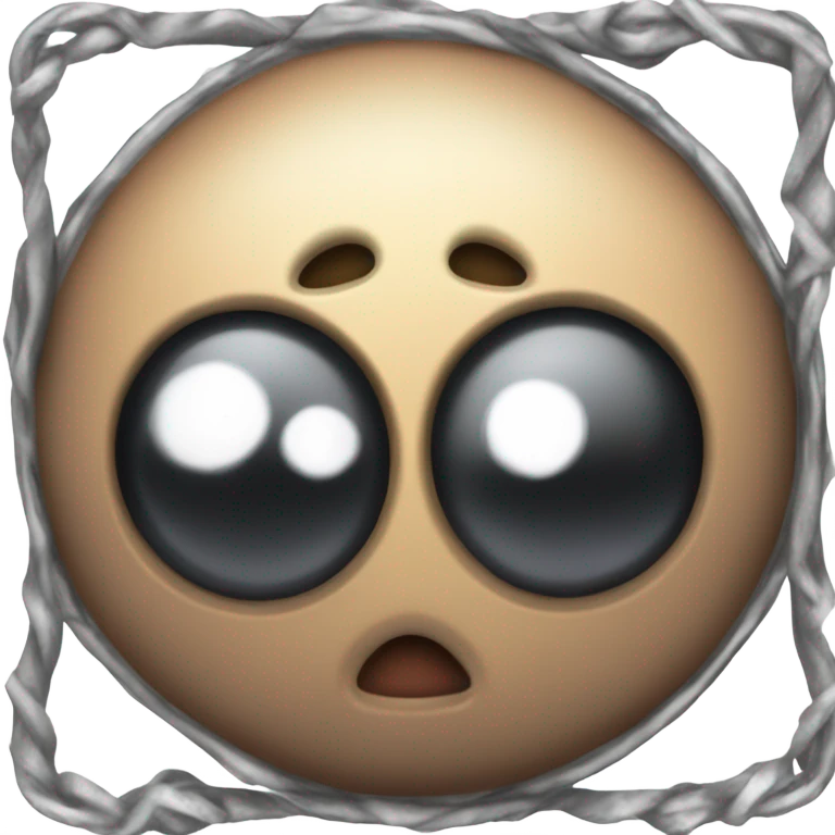 Metal cute black eyes Kirby ball driving on 4 car wheels emoji