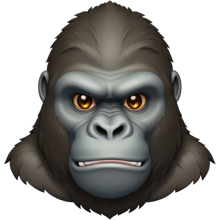 Cinematic Noble Gorilla Portrait Emoji, Poised and commanding, with a massive, muscular build cloaked in dense, rich fur and deep, soulful eyes, Simplified yet sharp and sophisticated features, highly detailed, glowing with a soft, dignified jungle glow, high shine, intelligent and formidable, stylized with an air of primate majesty, focused and authoritative, soft glowing outline, capturing the essence of a watchful guardian that feels as though it could step out of the screen with effortless authority! emoji