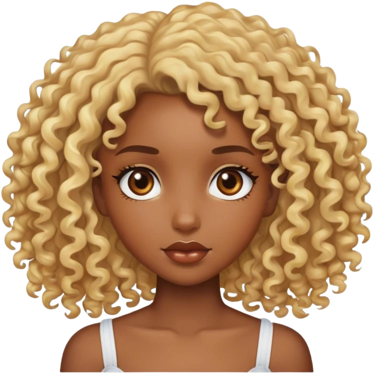 hot curly blonde black girl emoji