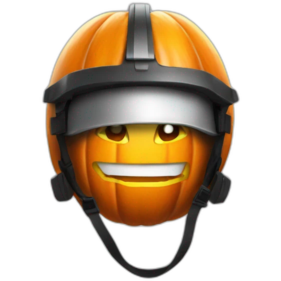 pumpkin in a helmet emoji