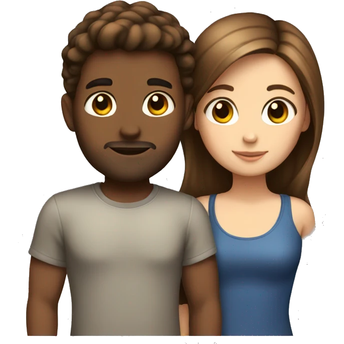 girl with brown hair and guy  emoji