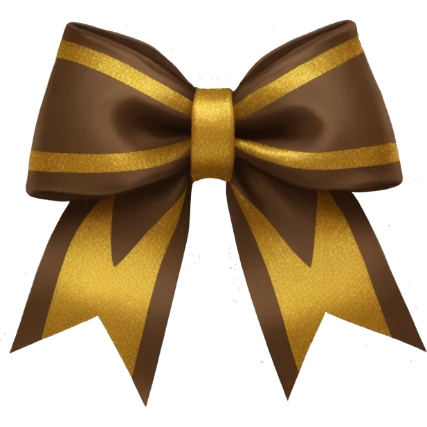 Brown and Gold cheerleading bow emoji