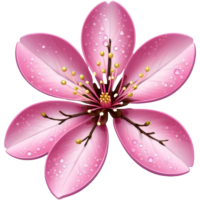 Stylized pink glitter cherry blossom flower (sakura) emoji