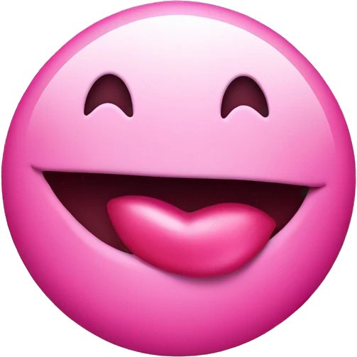 Pink smiley face with pink lips  emoji