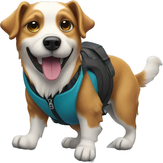 Snowboarding dog emoji