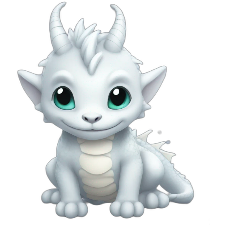 dragon cute snow emoji