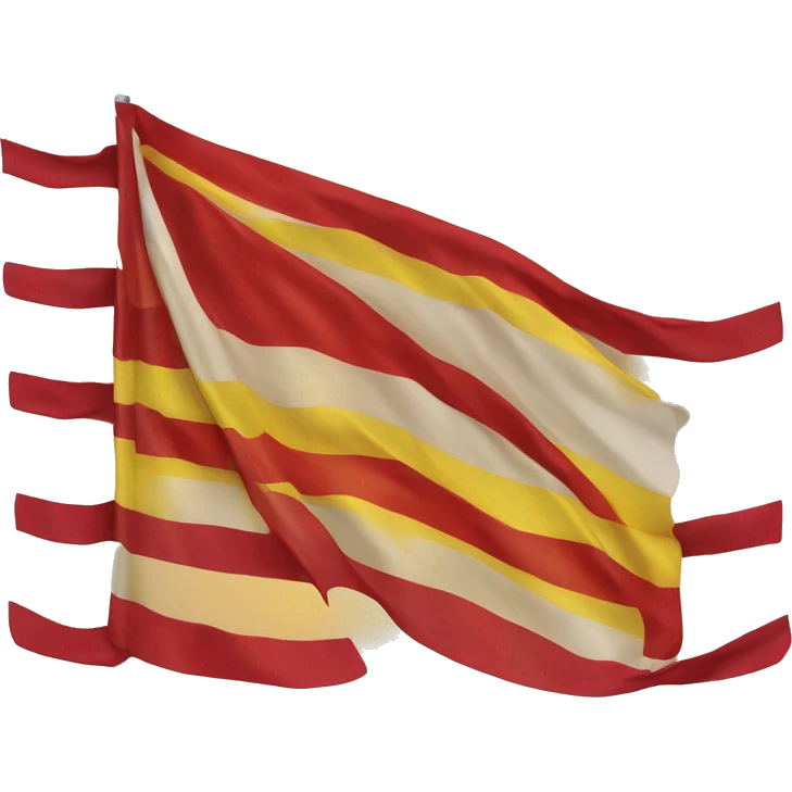 Es una bandera sin mástil de con el orden de barras horizontales de colores siguiente: amarillo, rojo, amarillo, rojo, amarillo, rojo, amarillo, rojo y amarillo. emoji