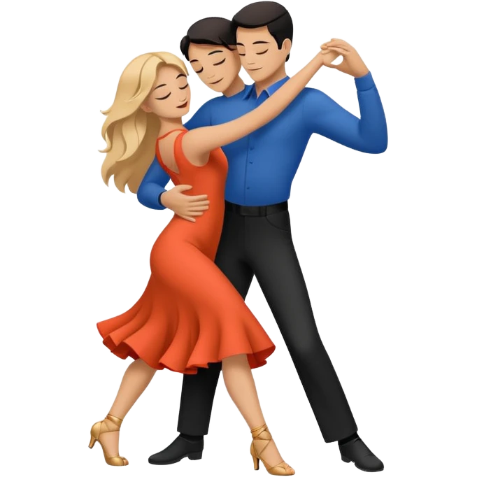 Minimalistic flat vector icon, iOS style, thin black contour on white background. Silhouette of a dancing couple in close embrace, symbolizing Bachata. Clean, no text, no shadows emoji