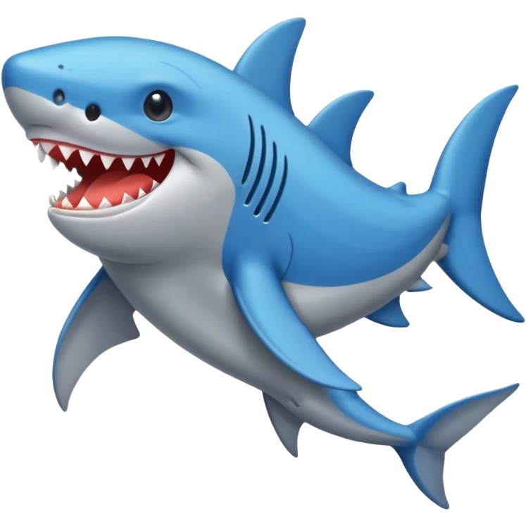 Un tiburón con zapatos azules emoji