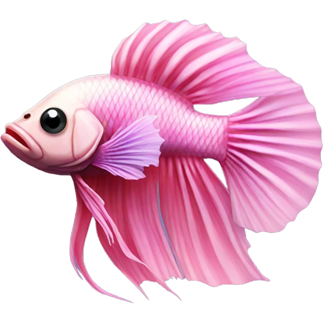 pink male betta fish with beautiful grills emoji