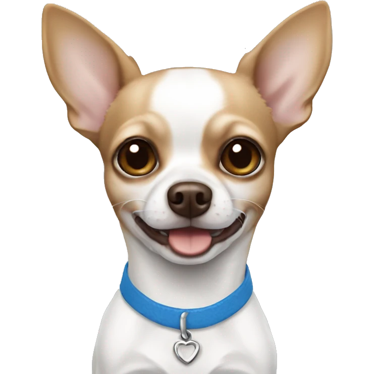 Chihuahua white with blue and brown emoji