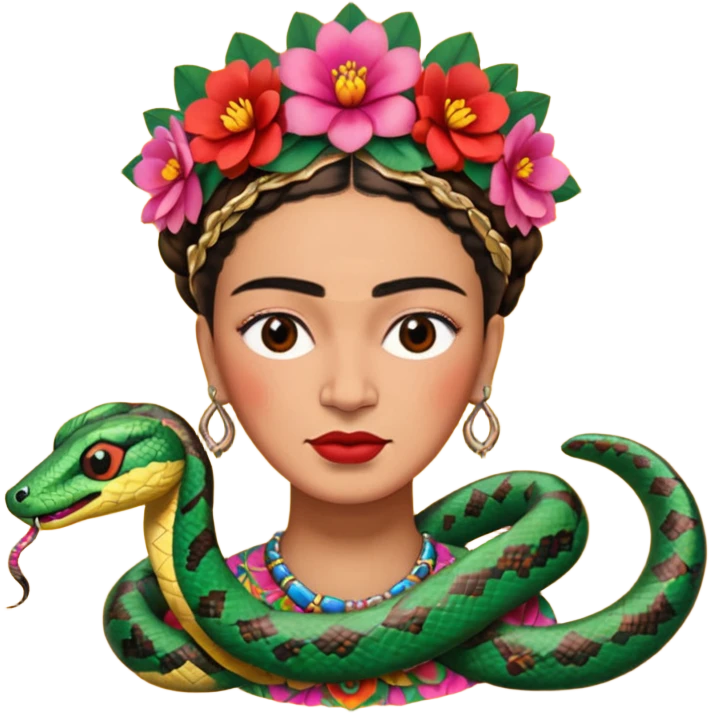 Frida Kahlo with snake emoji