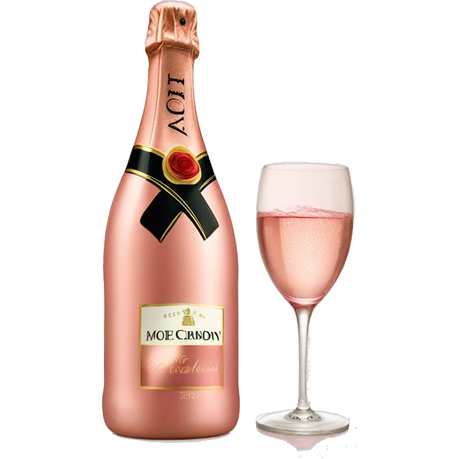 Bottle of Moët et Chandon Rose Champagne emoji