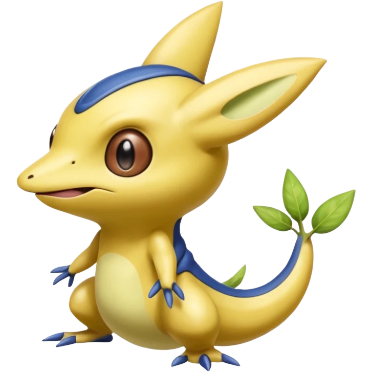 Yellow Brownish Cold Greninja-Chikorita-extraterrestrial emoji