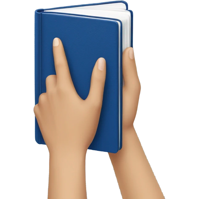 dark blue diary in a woman's hand emoji