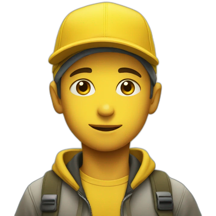 Yellow cap with boy emoji
