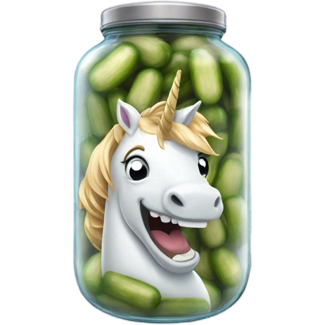 Unicorn eating pickles  emoji