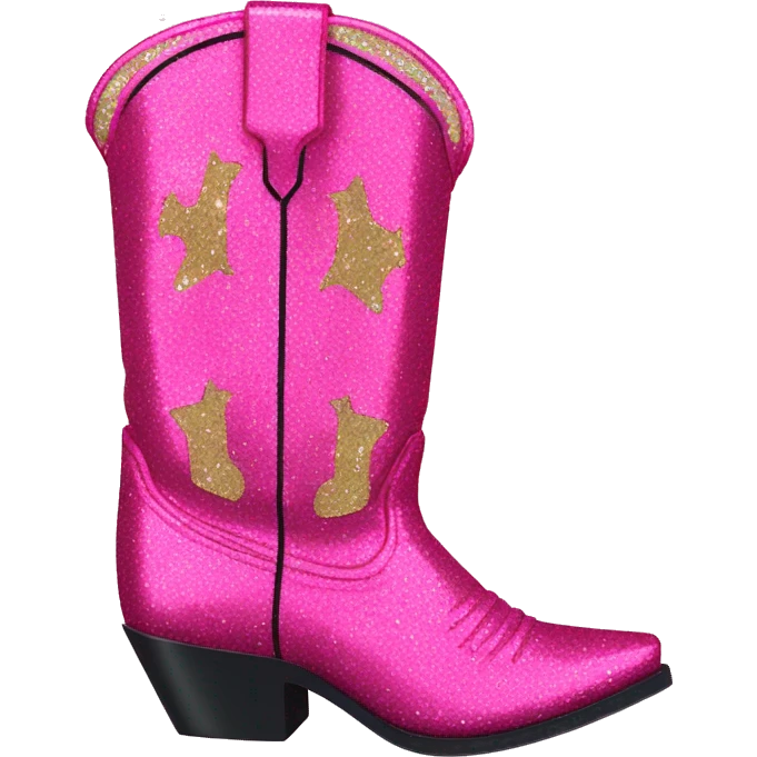 All glitter pink cowboy boots emoji