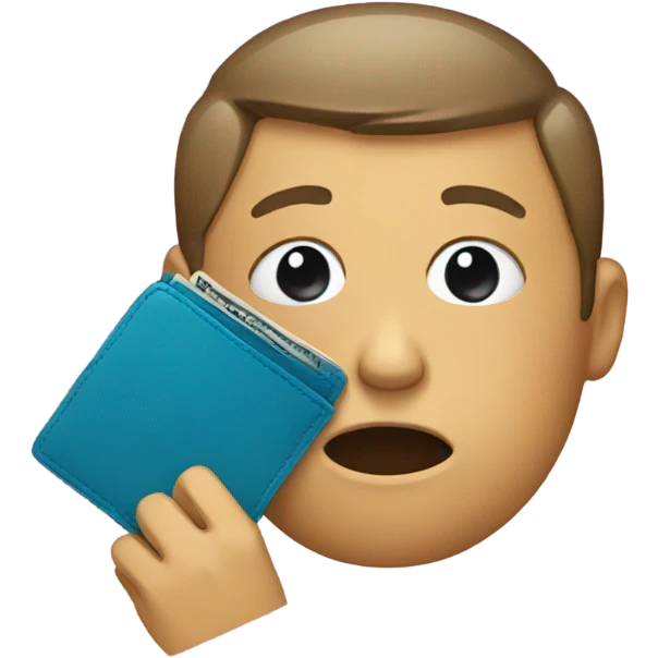 Face holding a wallet and crying emoji