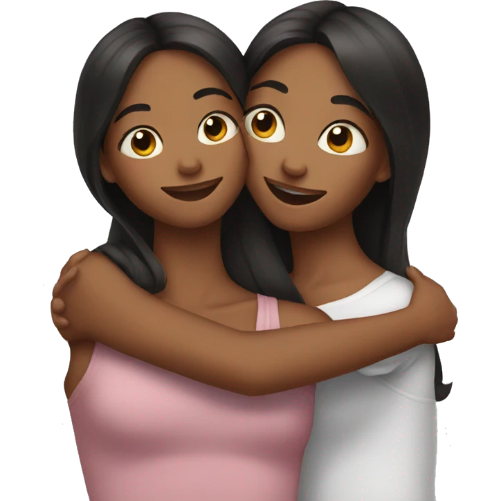 Sisters hugging emoji