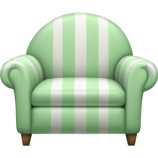 Striped pastel green and white sofa chair emoji