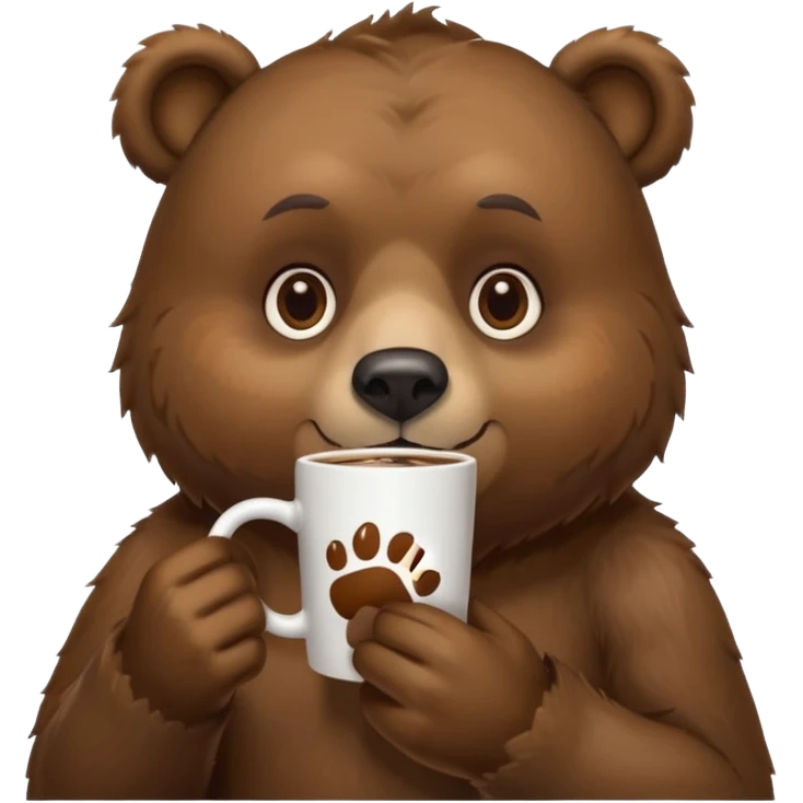 a bear drinking coffee  emoji