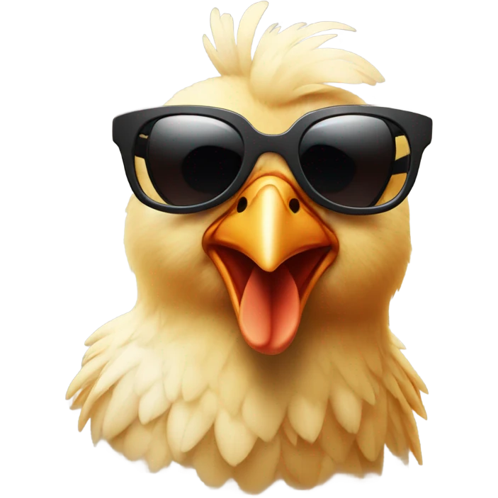 Cute chicken sun galsses emoji