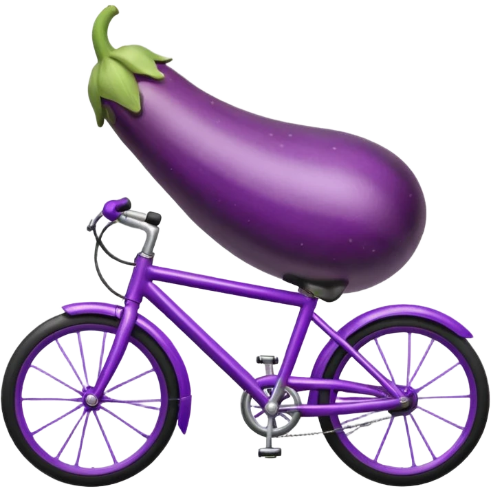 An eggplant riding a bike emoji