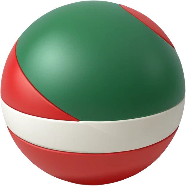 pilates ball with parallel lines red white and green emoji