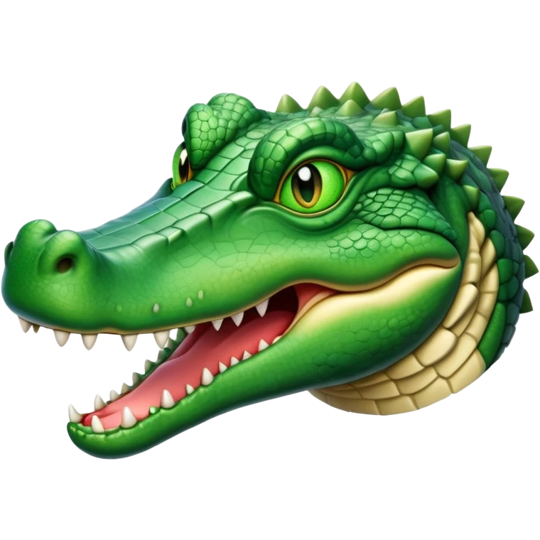 cinematic-noble-crocodile-portrait-emoji,-poised-and-regal,-with-a-powerful,-elongated-build-and-a-rugged,-scaly-emerald-green-hide,-piercing-cold-eyes,-simplified-yet-sharp-and-sophisticated-features,-highly-detailed,-glowing emoji