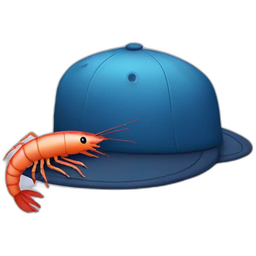 cap with a shrimp emoji