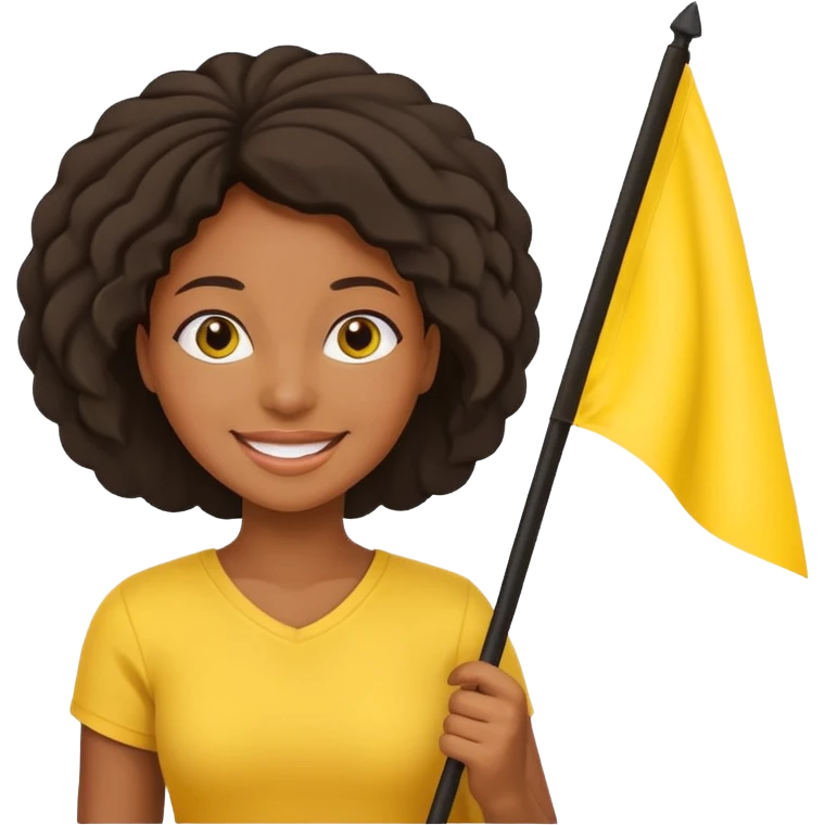 yellow  Flag holder black woman emoji