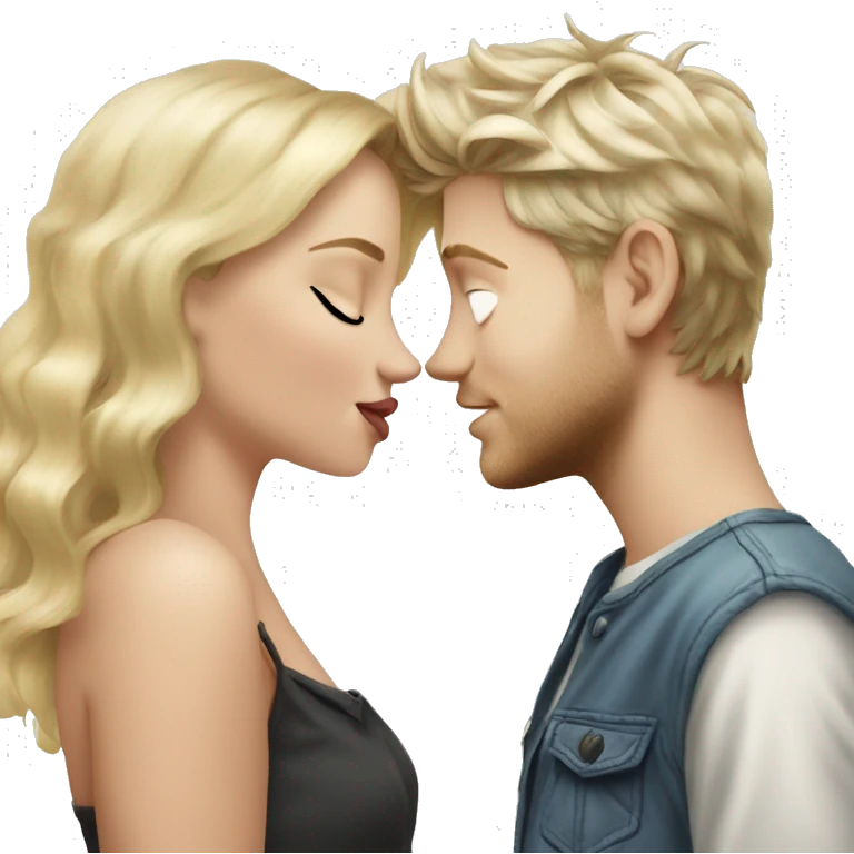 blonde girl kissing niall horan  emoji