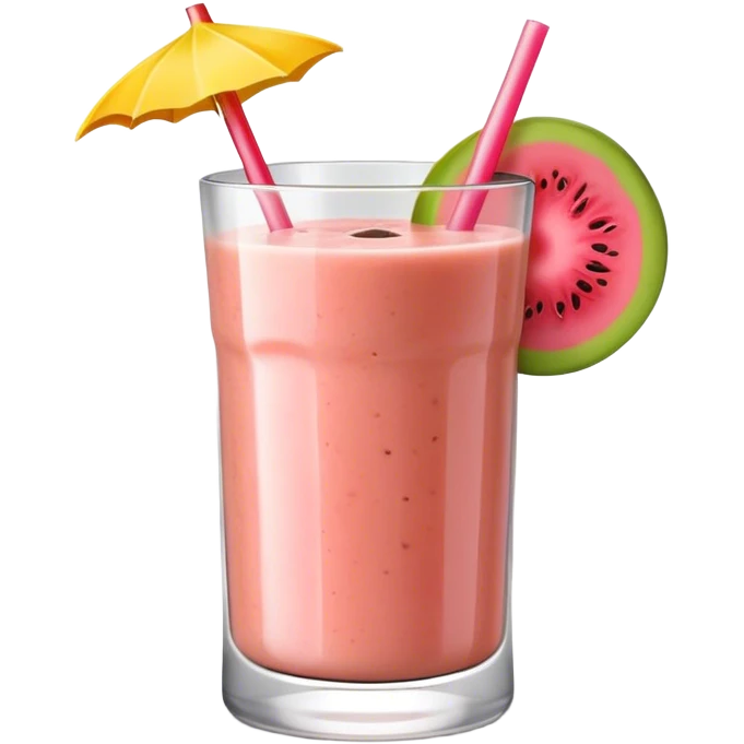 guava smoothie in a hurricane glass emoji