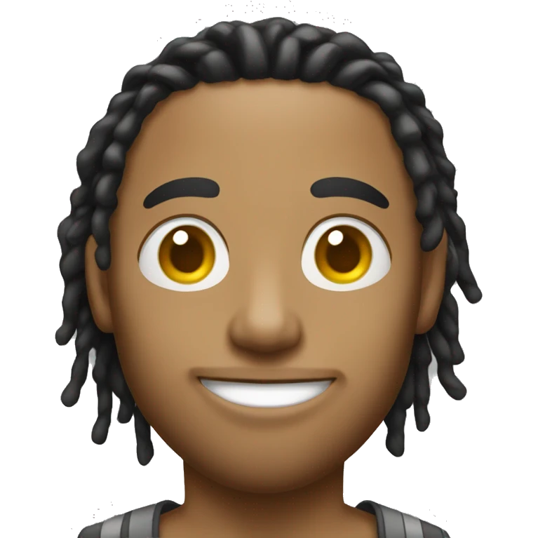 light skin man with short dreads emoji