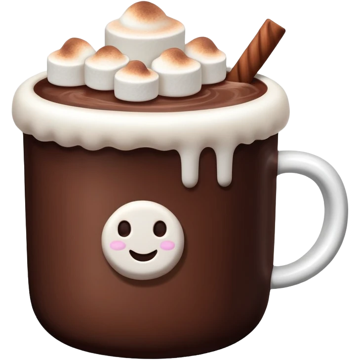 hot chocolate with marshmallows floating on top emoji