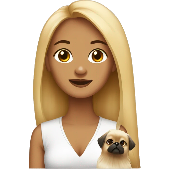 Women with Pekingese emoji