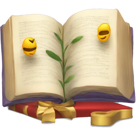 New Year's Garlande and book emoji