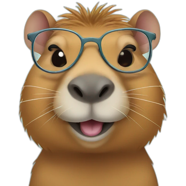 capybara with glasses smiling emoji