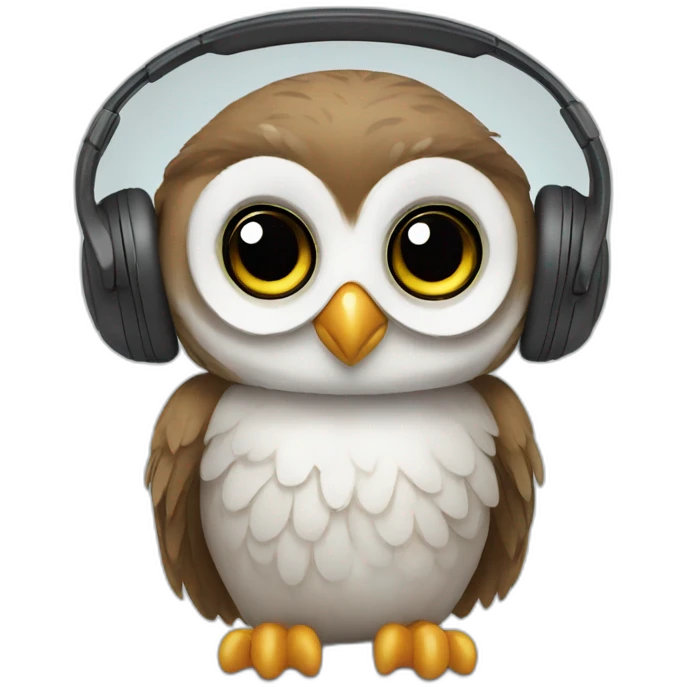 baby owl-with-headset emoji