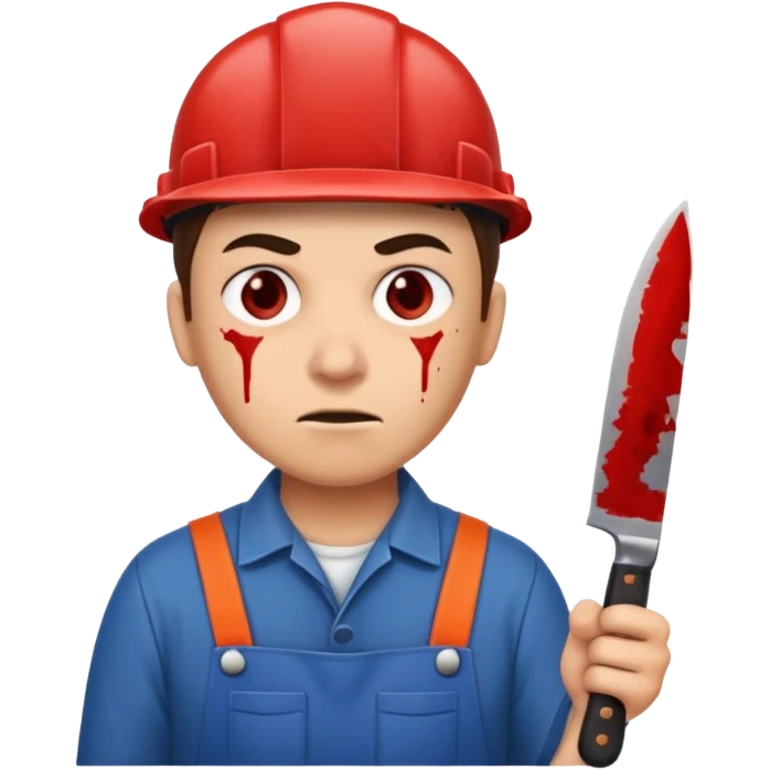 worker with a knife and has blood staine emoji