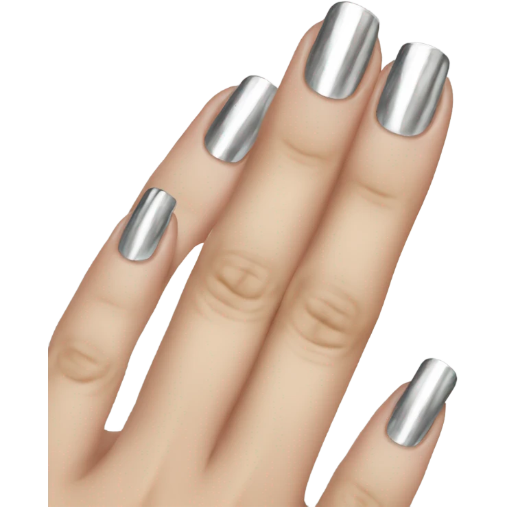 chrome nails  emoji