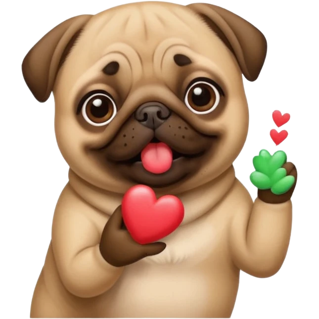 Pug blowing kisses emoji