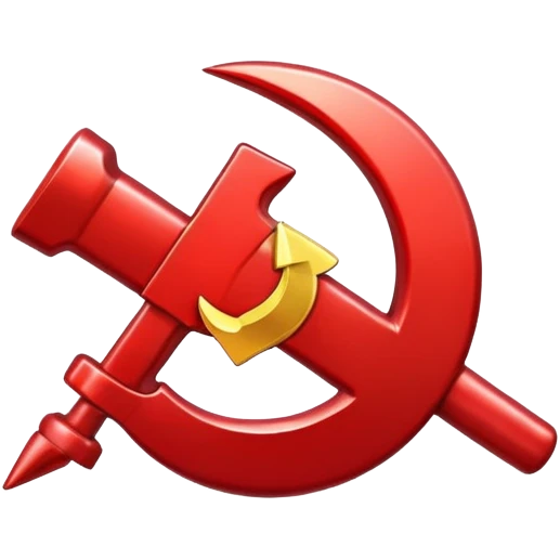 Red hammer and sickle symbol emoji
