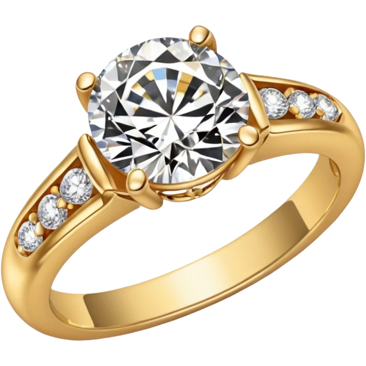 An engagement ring with a gold band with small round diamonds, and the diamond being almond shape  emoji