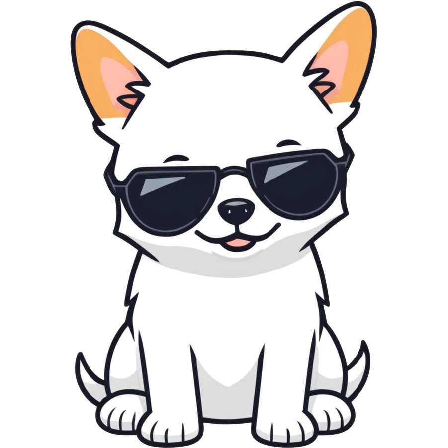 Dog wearing sunglasses emoji