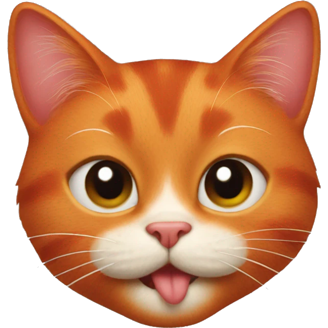 Red cat sends kiss emoji