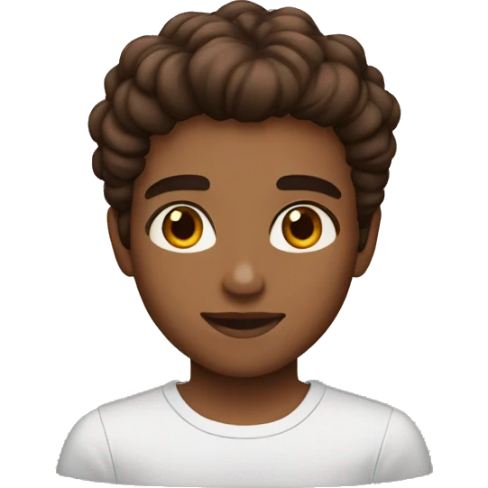 Brown hair brown skin brown eyes bushy brows emoji